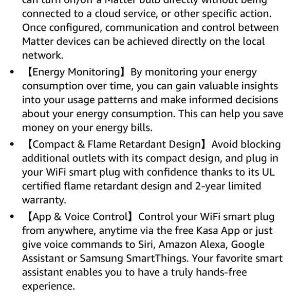 New! Kasa Matter Smart Plug w/ Energy Monitoring, 2-Pack - Picture 13 of 13